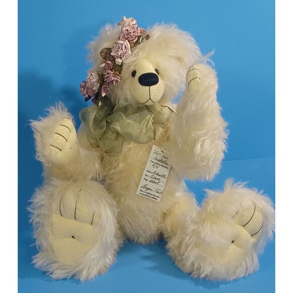 Limited Edition 5/5 Mohair Teddy Bear "Isabella" By Angie Tait 22" Blonde Crown - Picture 4 of 13